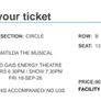 2 Tickets Matilda Circle Row B Friday 18th @ 730pm Image 2