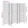 Room Divider 5 Panels Black Solid Wood Paulownia Image 2