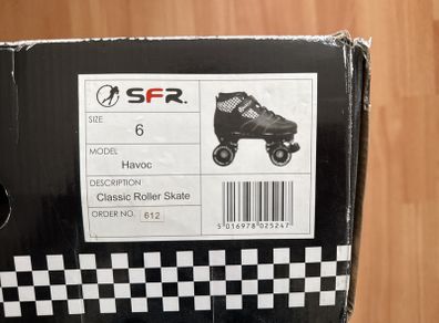 SFR Havoc Roller Skates Size 6 (EU 40) LIKE NEW Only Used Twice