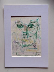 Original Art Sinead O'Connor portrait Drawing of Sinead Oconnor