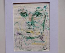 Original Art Sinead O'Connor portrait Drawing of Sinead Oconnor