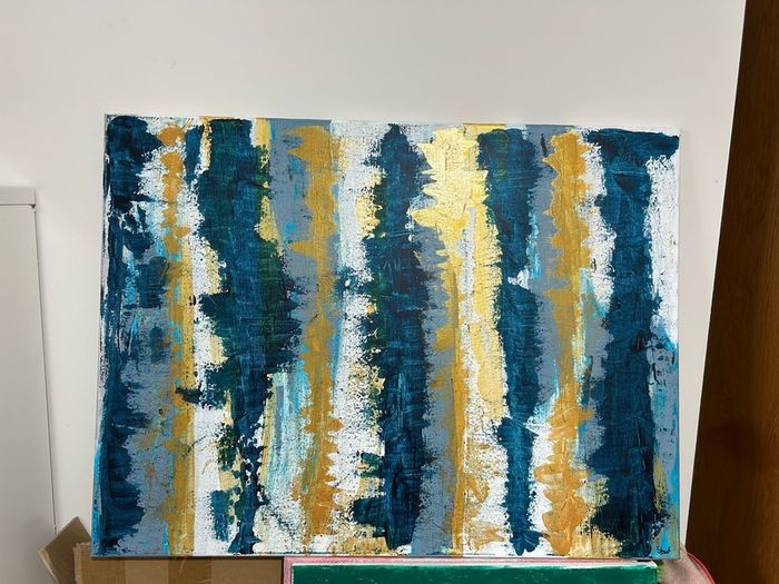 Large blue abstract painting