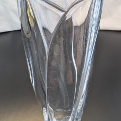 Vintage Clear Glass Tulip Petal Vase Sculptural Flower Vase 25cm