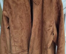 Brown men's large suede jacket