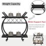 Drinks Trolley, Rolling Bar Cart, Kitchen Trolley on Wheels, Modern Serving Trolley, Wine Cart with Storage Shelves, Wine Holders, for Home Bar, Dining Living Room, Black Image 6