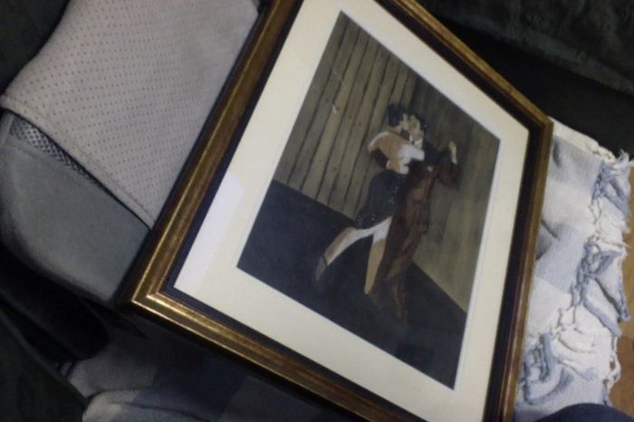 Tango Dancers, original pastel and oil painting by Argentinian artist