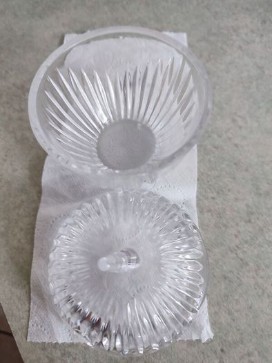 Rare find Vintage crystal apple shaped preserve pot, perfect for the Christmas cranberry sauce