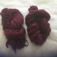2 hanks of yarn dark red wine