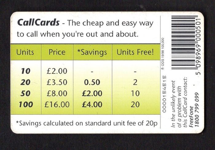 1996 Ireland 50 unit Irish Culture Science (ODS3) Call Card used. Note no serial number