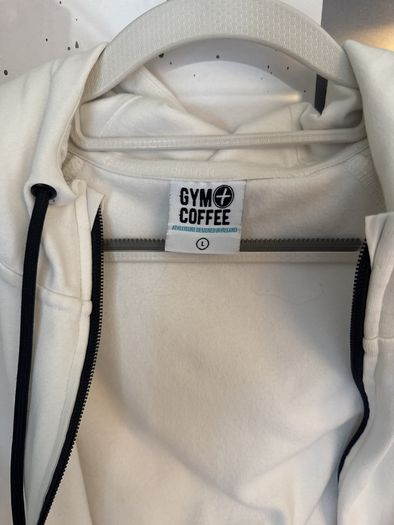 Women's Gym&Coffee white/black hoodie.