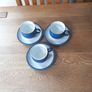 Denby Imperial Blue Cups & Saucers x 3 Unused Image 2
