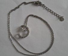 925 - Half Crescent Moon and Star - Pendant