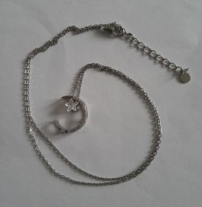 925 - Half Crescent Moon and Star - Pendant