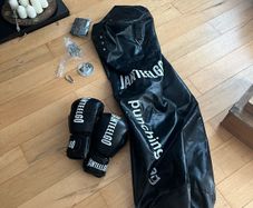 Punching bag and gloves
