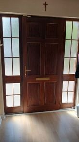 Timber front door and side panel frame