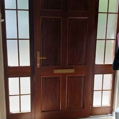 Timber front door and side panel frame