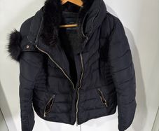 Zara Navy Coat With Hood