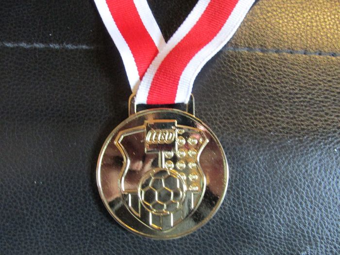 Lego Soccer Football Metal Medal With Ribbon Red And White This Is A Metal Medal From 2002
