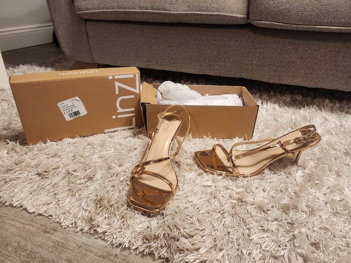 Linzi gold strappy sandals