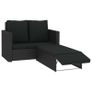 2 Piece Garden Lounge Set with Cushions Poly Rattan Black Image 8
