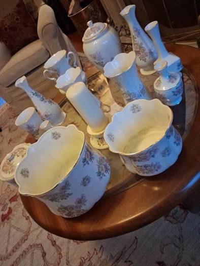 Royal Tara Vintage Pink Floral China Collection of 14 Pieces