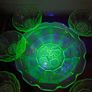 Antique Uranium Glass Dessert Bowl Collection Image 2