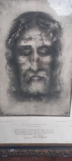 Antique plate print Religious Wall Picture Lord Jesus Christ in its orighinal condition from old church sale in France