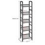 4-Tier Storage Shelf, Metal Shelving Unit, 8Pcs S Hooks, Modern Style, 36 x 27 x 146 cm, Corner Shelf, Display Units for Living Room, Bedroom, Office, Black Image 4
