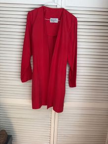 Ladies 100% pure silk red summer coat