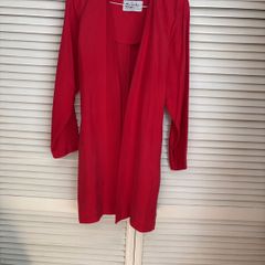 Ladies 100% pure silk red summer coat