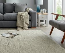 large plush rug, beige