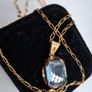 Vintage 9ct yellow gold aquamarine necklace Image 6