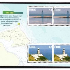 1997 Ireland Lighthouse Commemorative Stamps Booklet Pane Showing Tarbert Lighthouse Mint Never Hinged (MNH). (Hibernian HP96)
