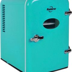 Retro 4L 6 Can Portable Mini Fridge Compact Refrigerator for Bedroom Skincare Cosmetic Beauty Personal Cooler 12V and AC Cords, Desktop Accessory for Home Office Car (FREE POSTAGE)