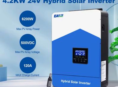 4.2KW Hybrid Solar Inverter Off Grid Pure Sine Wave MPPT inversor 24V 220V 100A Solar Charger for Photovoltaic PV 500VDC
