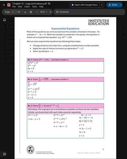 Leaving Cert Maths Institute Notes