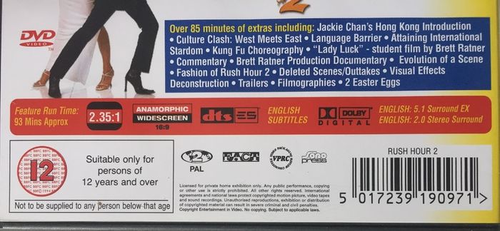 Rush Hour Trilogy Movies (Jackie Chan and Chris Tucker) [Movie 3xDVD]