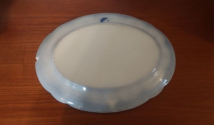 Fabulous Pair of Antique Flow Blue Victorian Graduated Platters, "Dudley" Pattern, by Ford & Sons, Burslem, Stoke-on-Trent, Circa 1893-1908, Perfect for Display