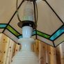 Table Lamp. Glass shade and marble base. Image 8