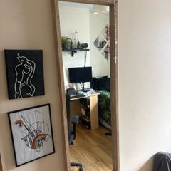 Full-Length Wall Mirror - Wood-Effect Frame