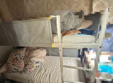 kids IKEA bunk bed with mattress