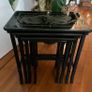 Vintage Oriental Set of 4 Black Lacquered Nest of Tables Image 6