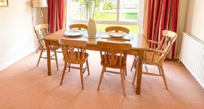 Solid pine dining table and chairs