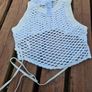Bershka White Crochet Tie Top, Size UK8 Image 3