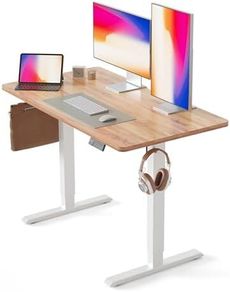 Electric Height Adjustable Standing Desk, 60x100cm Ergonomic Home Office Table