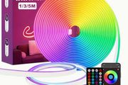 5M 5V USB RGB Smart LED Neon Rope Lights, 16 Million Colors, App/Remote Control, Music Rhythm, Timing Switch, Adjustable Brightness,
