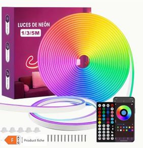 5M 5V USB RGB Smart LED Neon Rope Lights, 16 Million Colors, App/Remote Control, Music Rhythm, Timing Switch, Adjustable Brightness,
