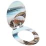 WC Toilet Seats 2 pcs with Soft Close Lids MDF Muschel Design Image 2
