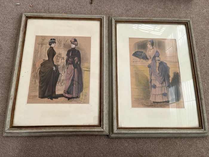 Vintage Stamps in Wood frame