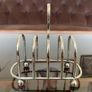 Vintage Silver Plate 4 Slot Toast Rack Ball Feet Image 10